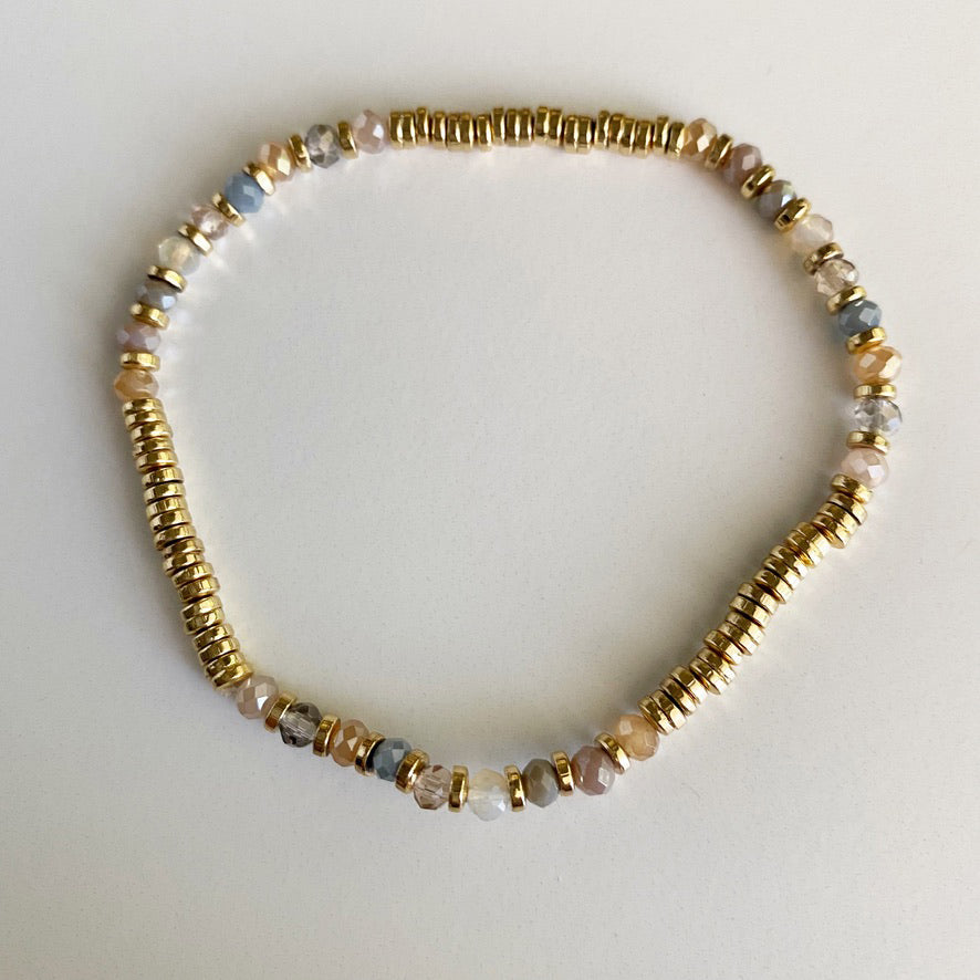 Adalie Beaded Bracelet - Gold Multi-Bracelets-Wholesale-Boutique-Clothing-Accessories