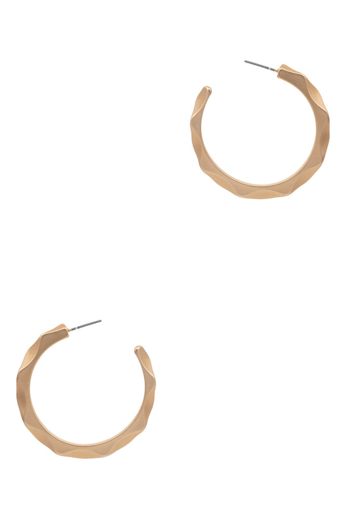 Aida Hoop Earrings - Satin Gold-Earrings-Wholesale-Boutique-Clothing-Accessories