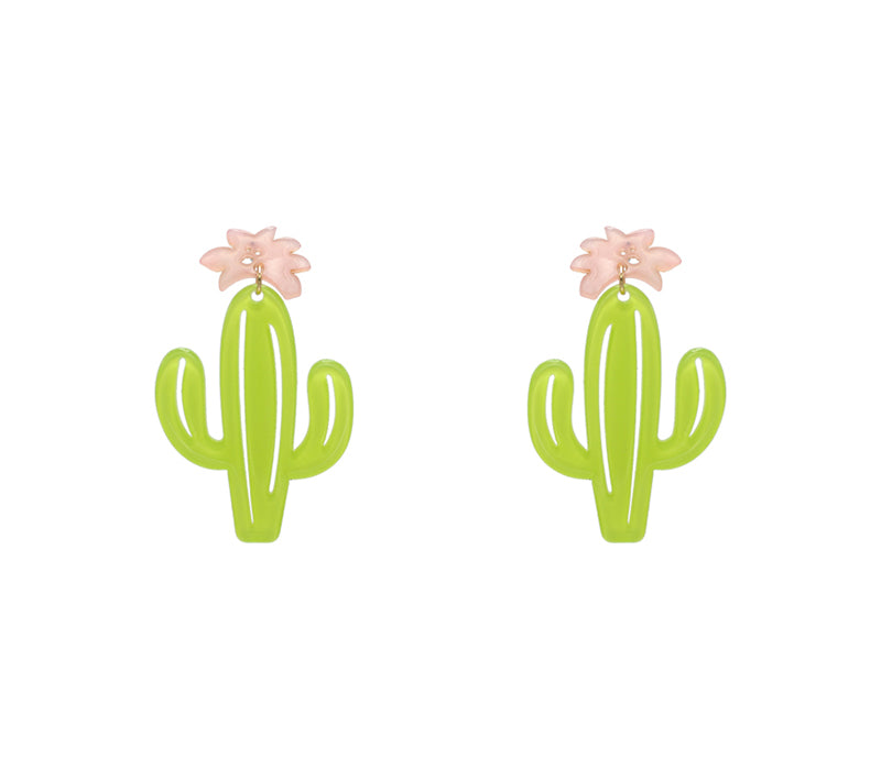Cactus Earrings - Pink-Earrings-Wholesale-Boutique-Clothing-Accessories