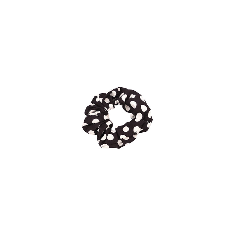 Polka Dot Scrunchie - Black (2 pcs)-Bandanas & Hair Accessories-Wholesale-Boutique-Clothing-Accessories