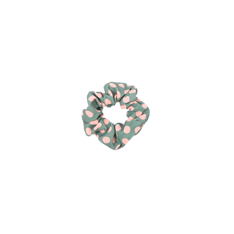 Polka Dot Scrunchie - Green (2 pcs)-Bandanas & Hair Accessories-Wholesale-Boutique-Clothing-Accessories