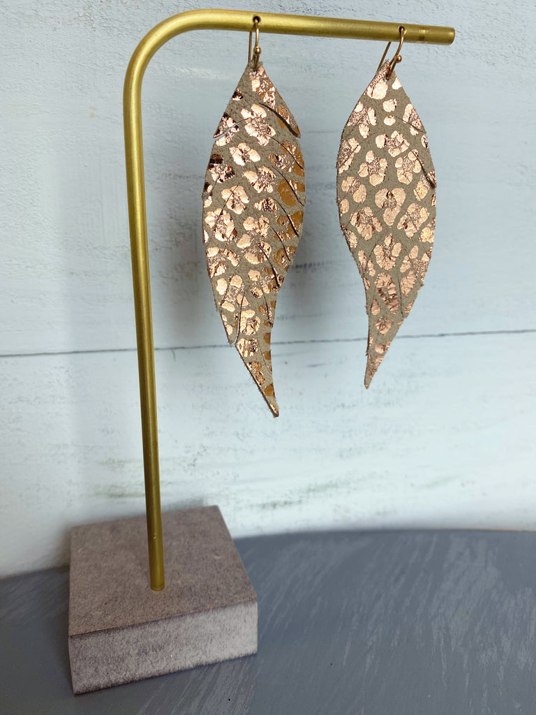 Single Layer Boho Feather - Rose Gold Leopard-Wholesale-Boutique-Clothing-Accessories
